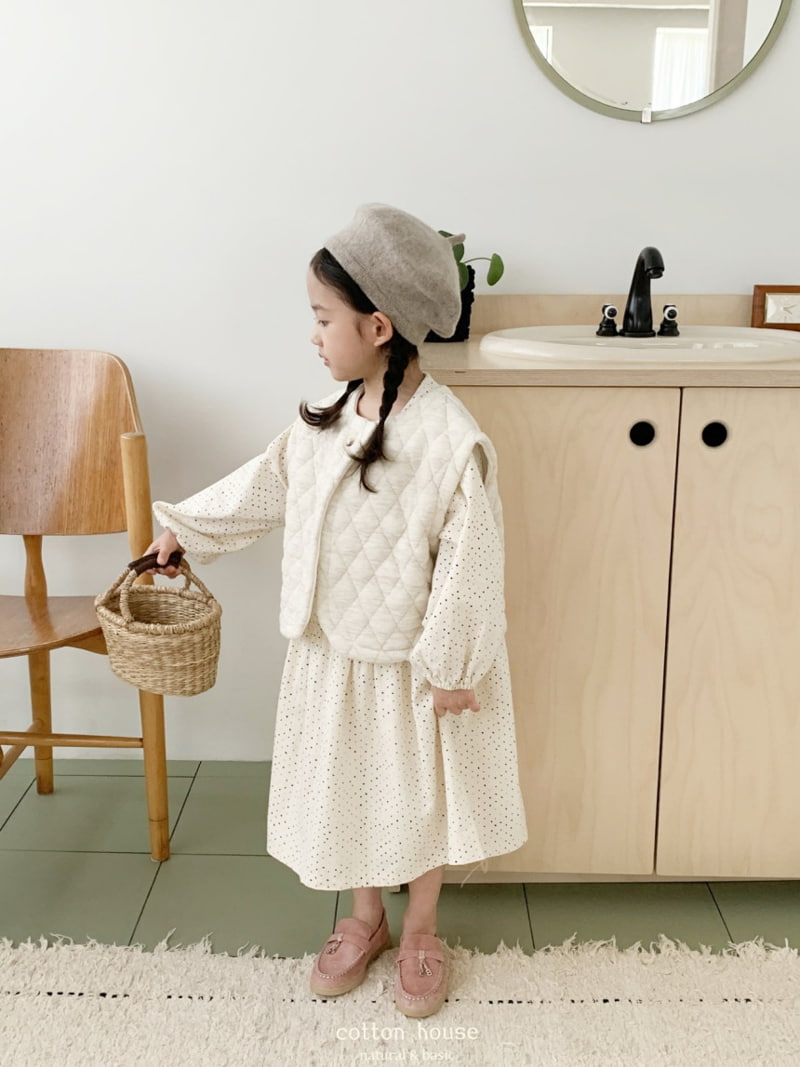 Cotton House - Korean Children Fashion - #designkidswear - Small Stone Collar One-piece - 11