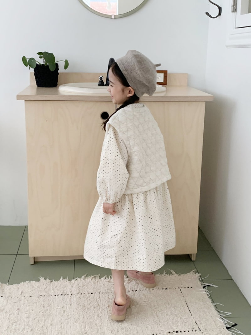 Cotton House - Korean Children Fashion - #discoveringself - Small Stone Collar One-piece - 12