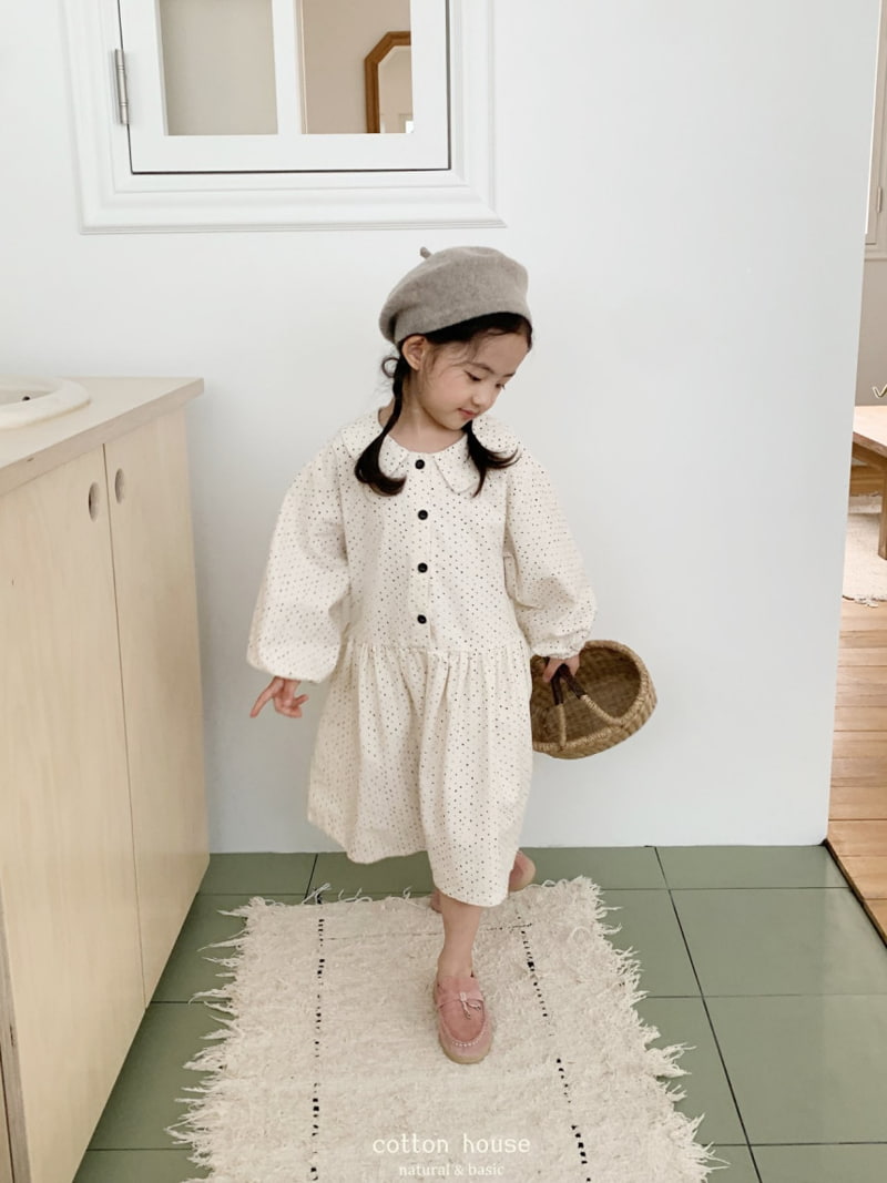 Cotton House - Korean Children Fashion - #kidsstore - Small Stone Collar One-piece