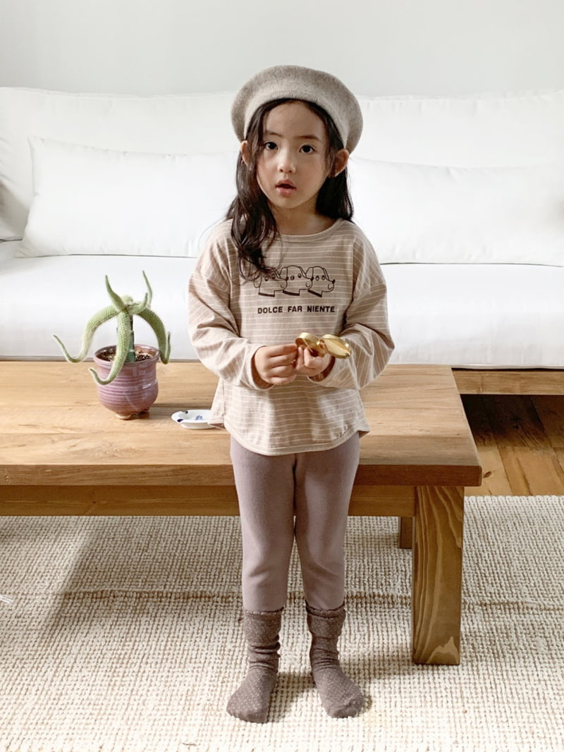 Cotton House - Korean Children Fashion - #littlefashionista - Stripe Dog Tee - 7