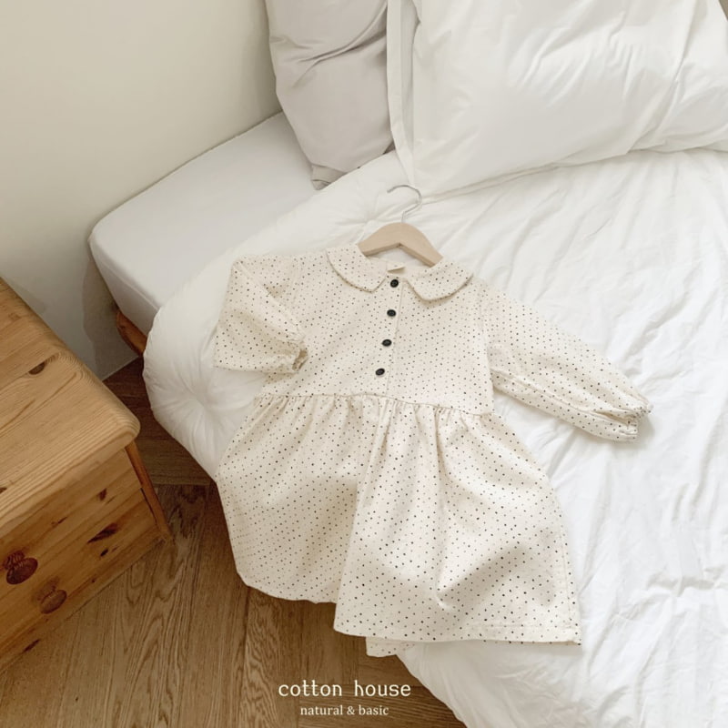 Cotton House - Korean Children Fashion - #magicofchildhood - Small Stone Collar One-piece - 5