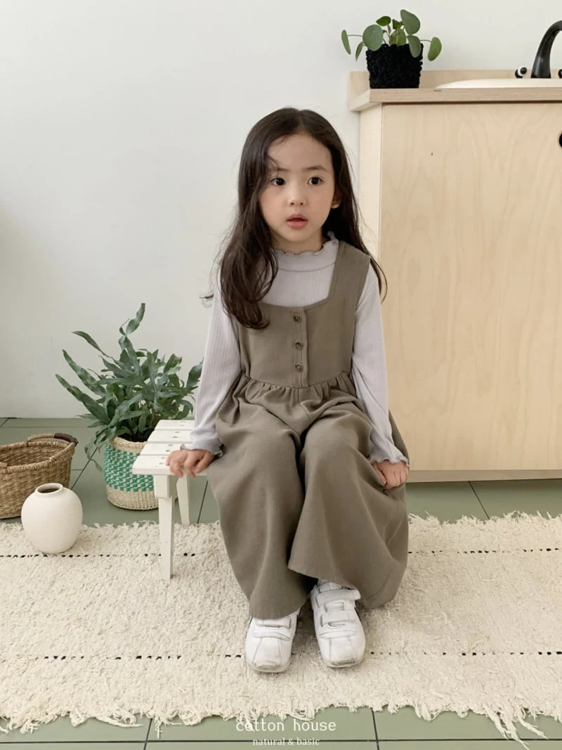 Cotton House - Korean Children Fashion - #todddlerfashion - Suspender Wide Jumpsuit