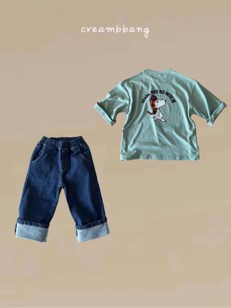 Cream Bbang - Korean Children Fashion - #Kfashion4kids - Denim Roll-up Jeans - 3