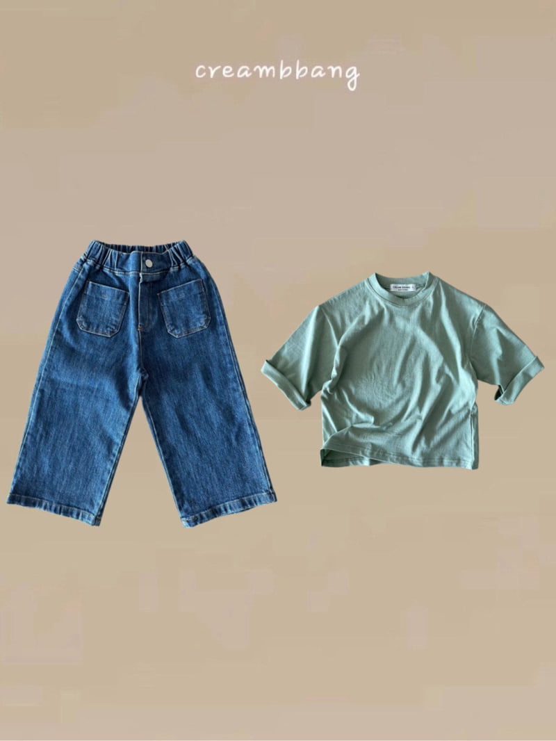 Cream Bbang - Korean Children Fashion - #childofig - Half Open Denim Pants - 7