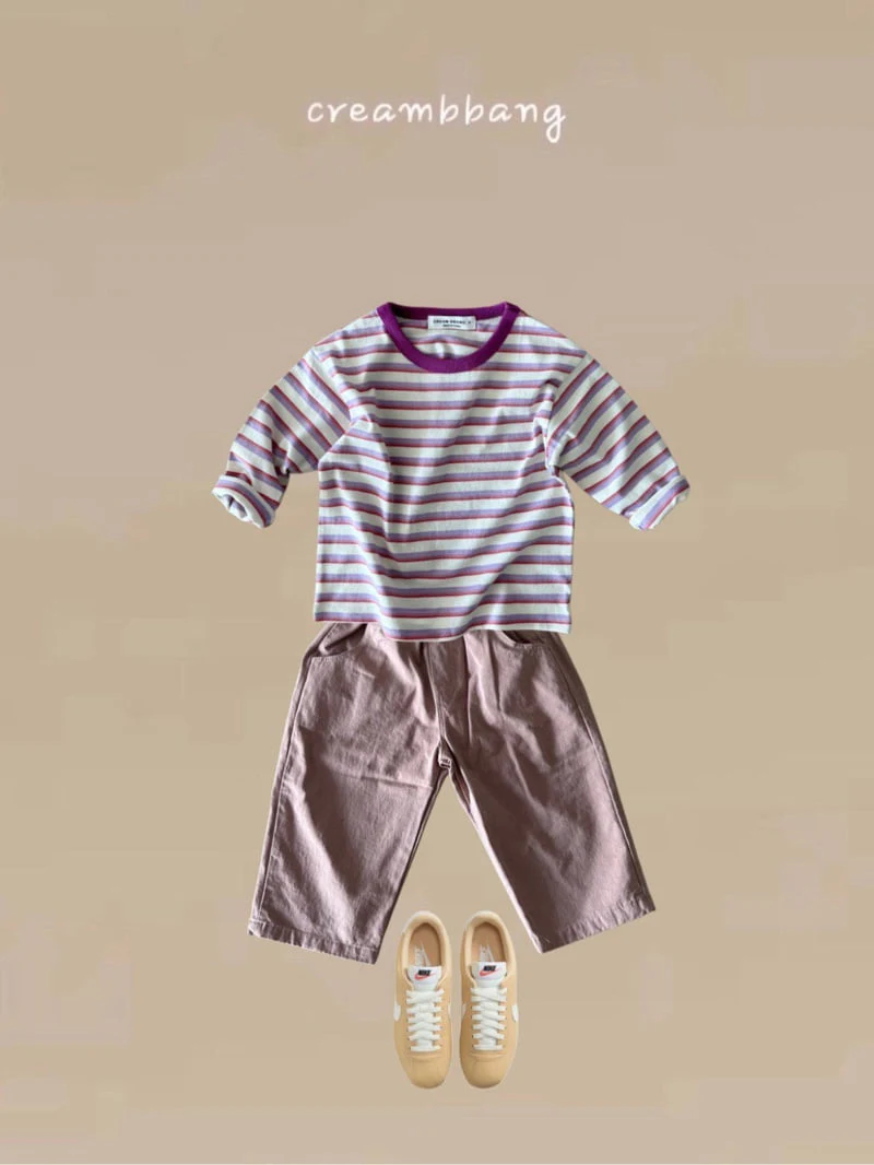 Cream Bbang - Korean Children Fashion - #childofig - Colored Stripe Tee - 3