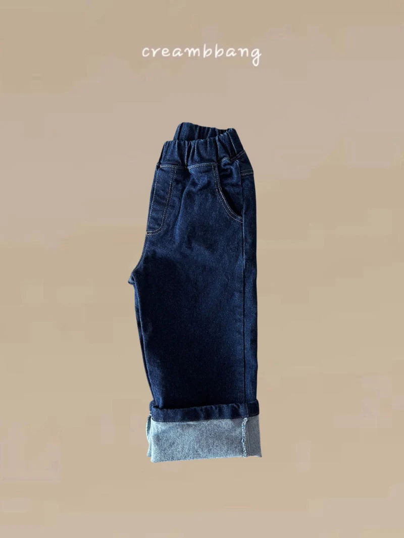 Cream Bbang - Korean Children Fashion - #childofig - Denim Roll-up Jeans - 11