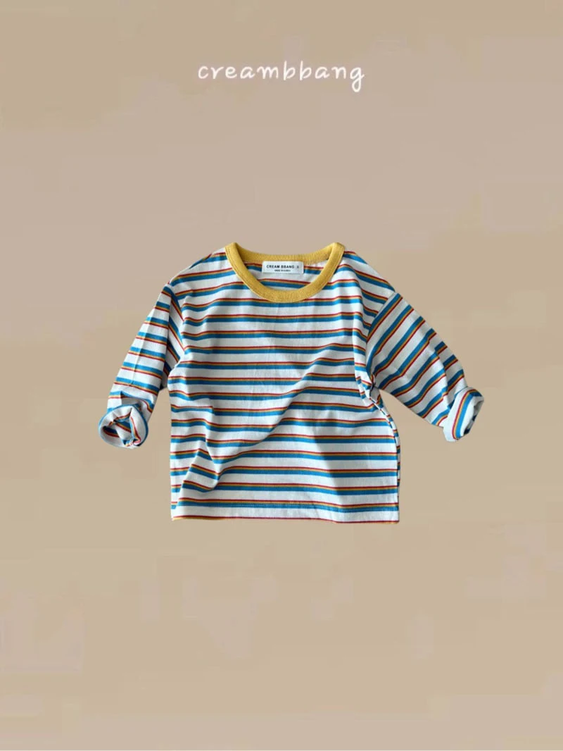 Cream Bbang - Korean Children Fashion - #designkidswear - Colored Stripe Tee - 6