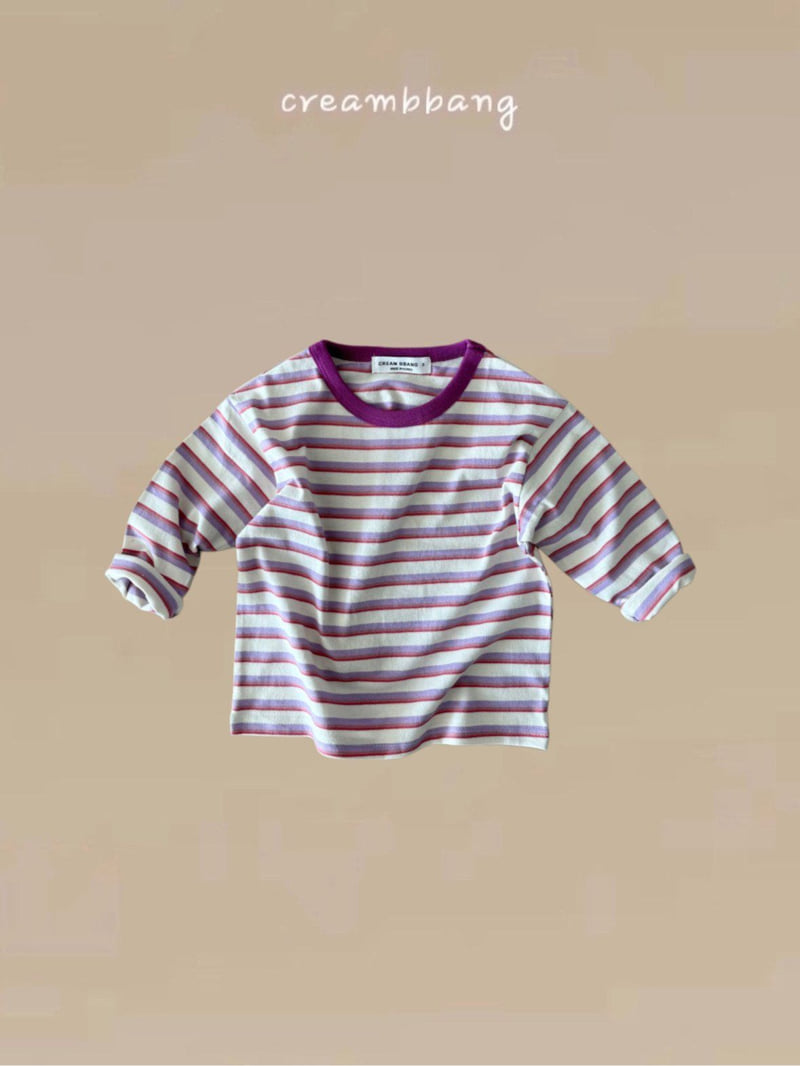 Cream Bbang - Korean Children Fashion - #discoveringself - Colored Stripe Tee - 7