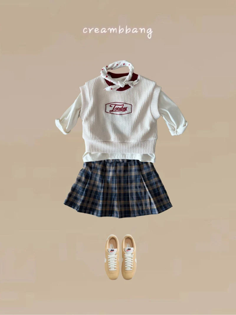 Cream Bbang - Korean Children Fashion - #fashionkids - Check Skirt - 11