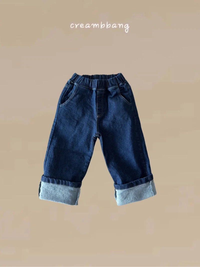 Cream Bbang - Korean Children Fashion - #kidsstore - Denim Roll-up Jeans