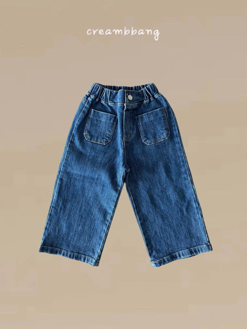 Cream Bbang - Korean Children Fashion - #kidzfashiontrend - Half Open Denim Pants