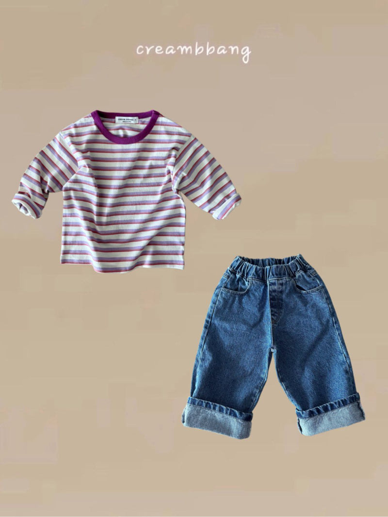 Cream Bbang - Korean Children Fashion - #kidzfashiontrend - Colored Stripe Tee - 11