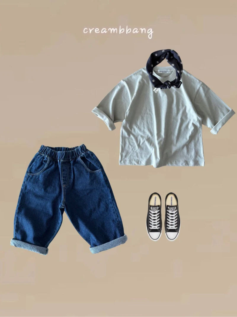 Cream Bbang - Korean Children Fashion - #kidzfashiontrend - Wide Denim Baggy Pants - 3