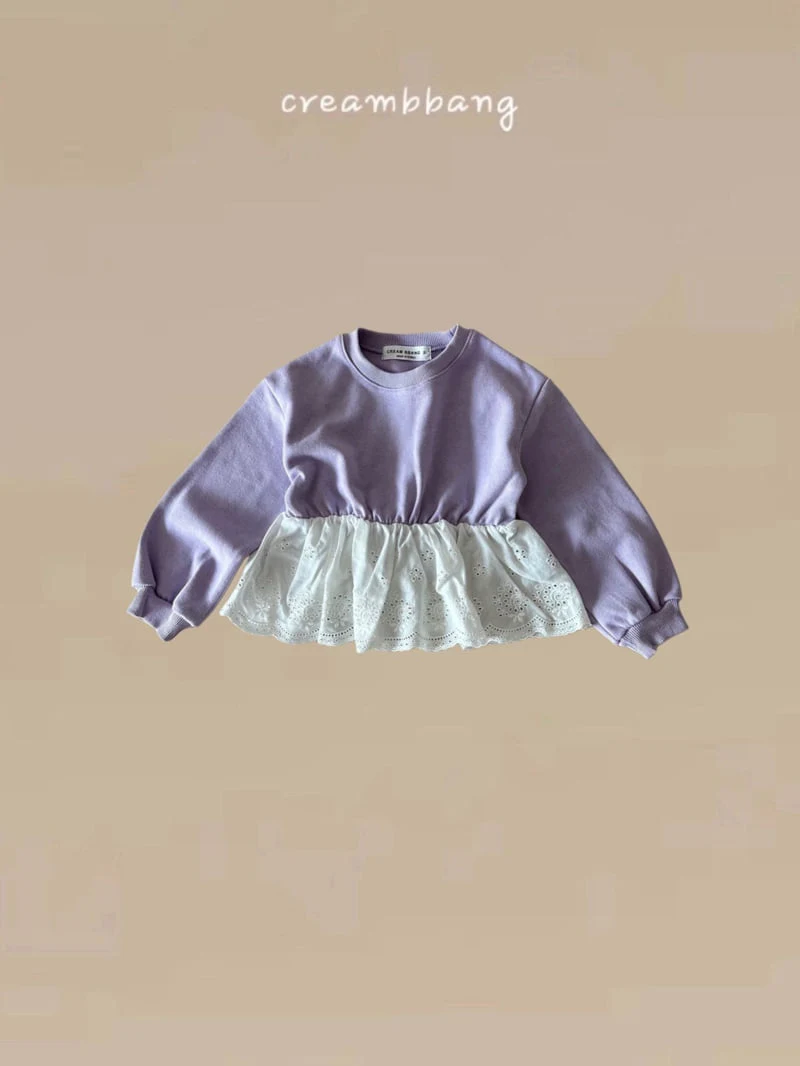 Cream Bbang - Korean Children Fashion - #littlefashionista - Lace Sweatshirts - 2