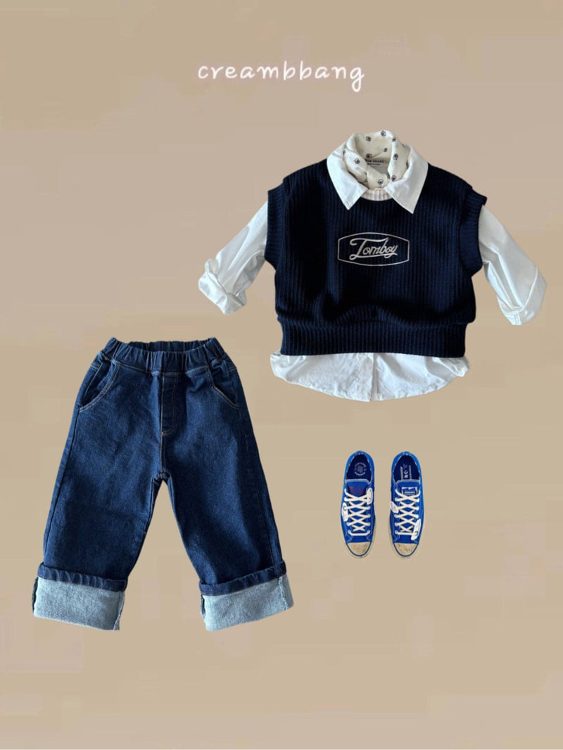 Cream Bbang - Korean Children Fashion - #Kfashion4kids - Denim Roll-up Jeans - 4