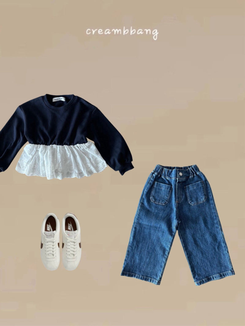 Cream Bbang - Korean Children Fashion - #littlefashionista - Half Open Denim Pants - 4