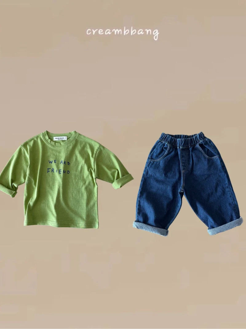 Cream Bbang - Korean Children Fashion - #magicofchildhood - Wide Denim Baggy Pants - 6