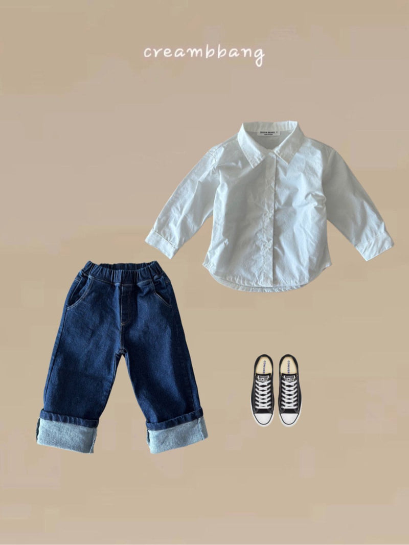 Cream Bbang - Korean Children Fashion - #magicofchildhood - Denim Roll-up Jeans - 5