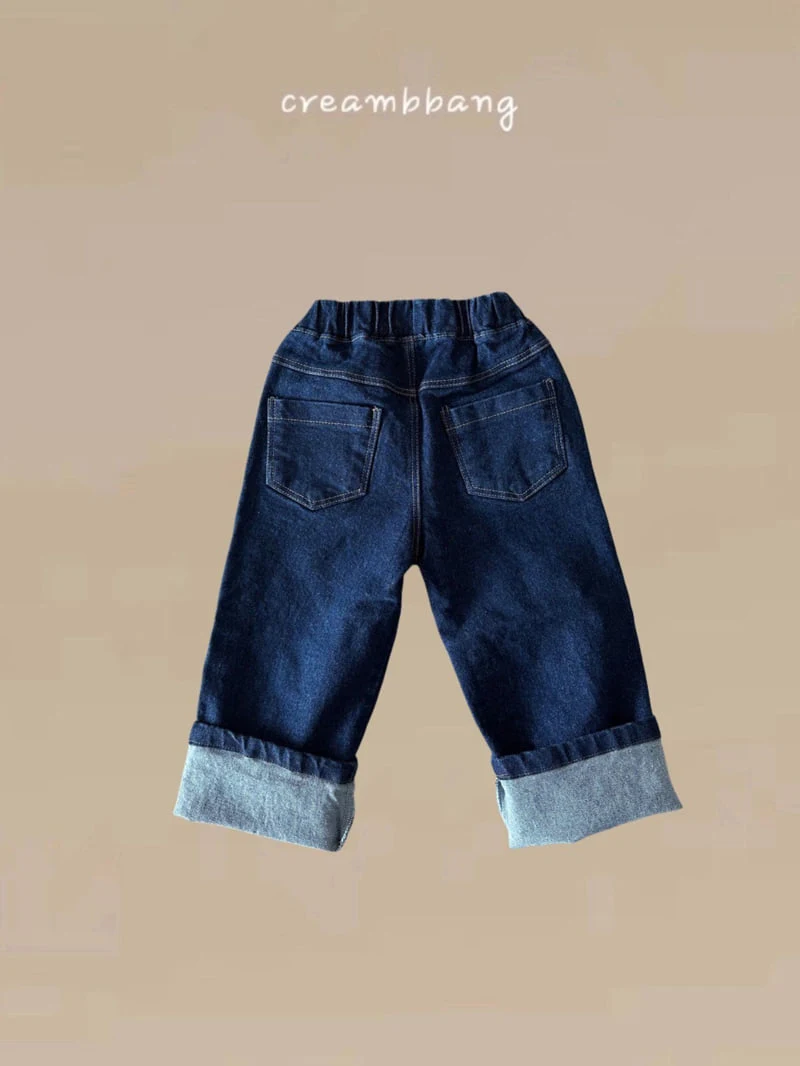 Cream Bbang - Korean Children Fashion - #stylishchildhood - Denim Roll-up Jeans - 10