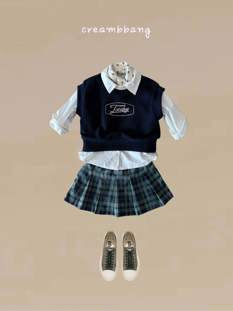 Cream Bbang - Korean Children Fashion - #prettylittlegirls - Check Skirt - 4