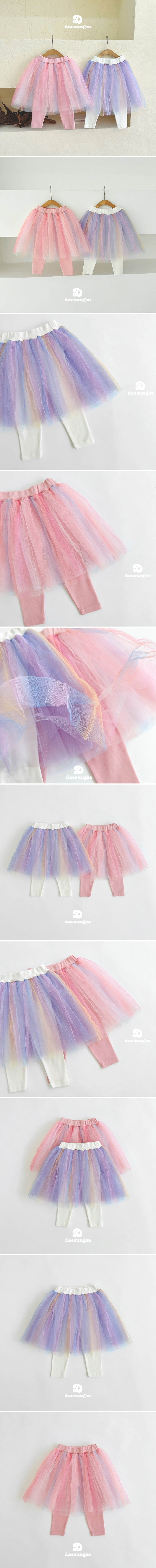 Dae Sung Sa - Korean Children Fashion - #designkidswear - Rainbow Cha Skirt Leggings