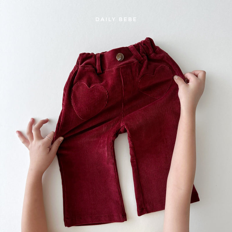 Daily Bebe - Korean Children Fashion - #Kfashion4kids - Heart Corduroy Pants - 6