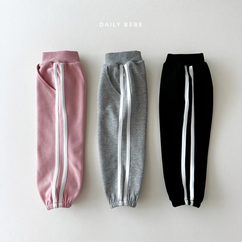 Daily Bebe - Korean Children Fashion - #Kfashion4kids - Line Tape Jogger Pants