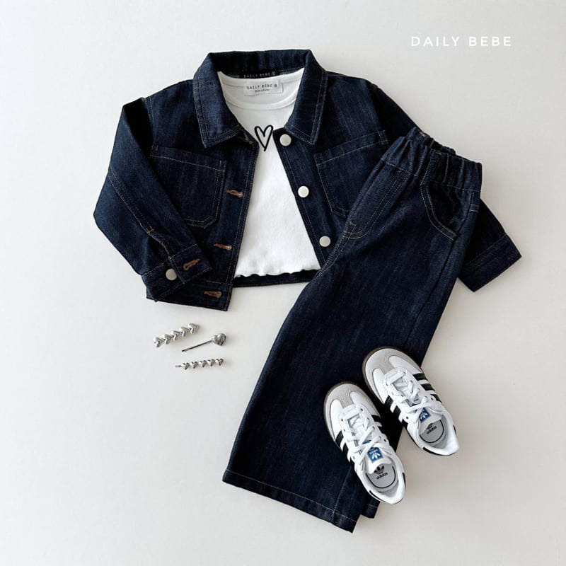 Daily Bebe - Korean Children Fashion - #childofig - Denim Crop Jacket - 4