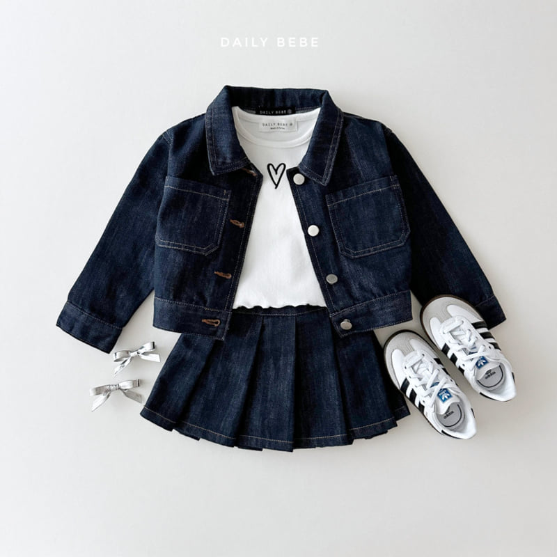 Daily Bebe - Korean Children Fashion - #designkidswear - Denim Crop Jacket - 5