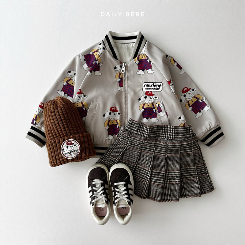 Daily Bebe - Korean Children Fashion - #designkidswear - Hound Check Skirt - 8