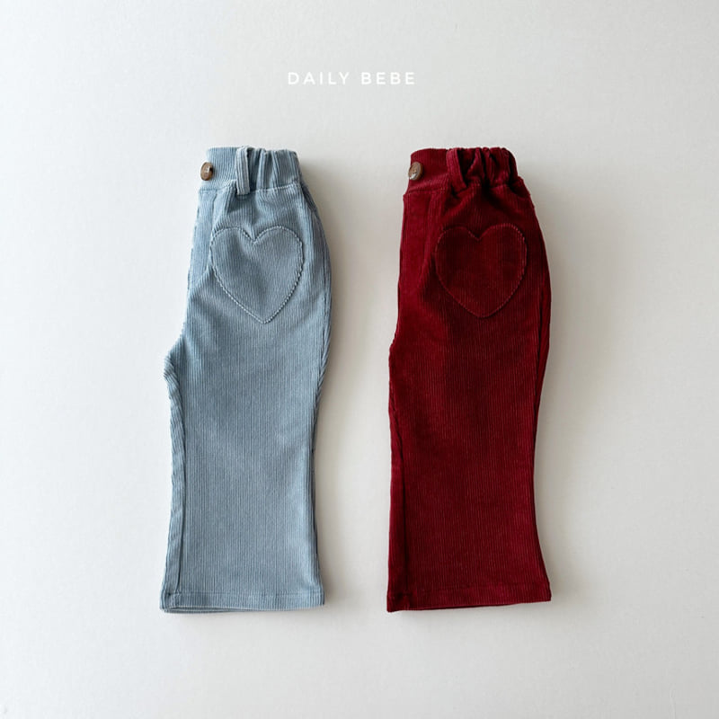 Daily Bebe - Korean Children Fashion - #discoveringself - Heart Corduroy Pants