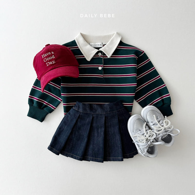 Daily Bebe - Korean Children Fashion - #discoveringself - Denim Pleats Skirt - 12