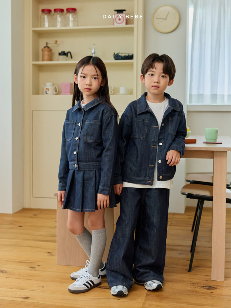 Daily Bebe - Korean Children Fashion - #fashionkids - Denim Crop Jacket - 7