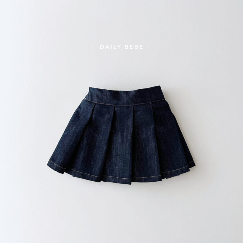 Daily Bebe - Korean Children Fashion - #kidsstore - Denim Pleats Skirt