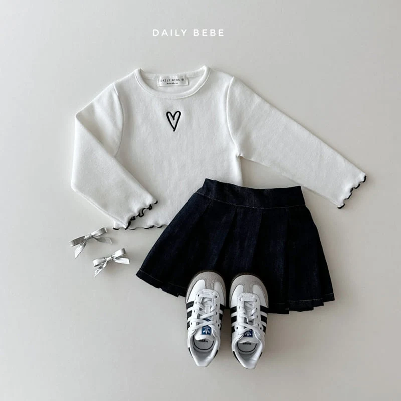 Daily Bebe - Korean Children Fashion - #kidsstore - Heart Wave Tee - 11