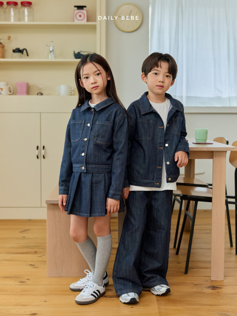 Daily Bebe - Korean Children Fashion - #kidzfashiontrend - Denim Crop Jacket - 10