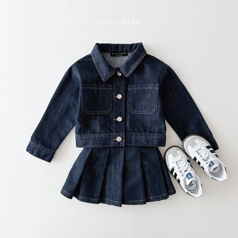 Daily Bebe - Korean Children Fashion - #magicofchildhood - Denim Pleats Skirt - 5