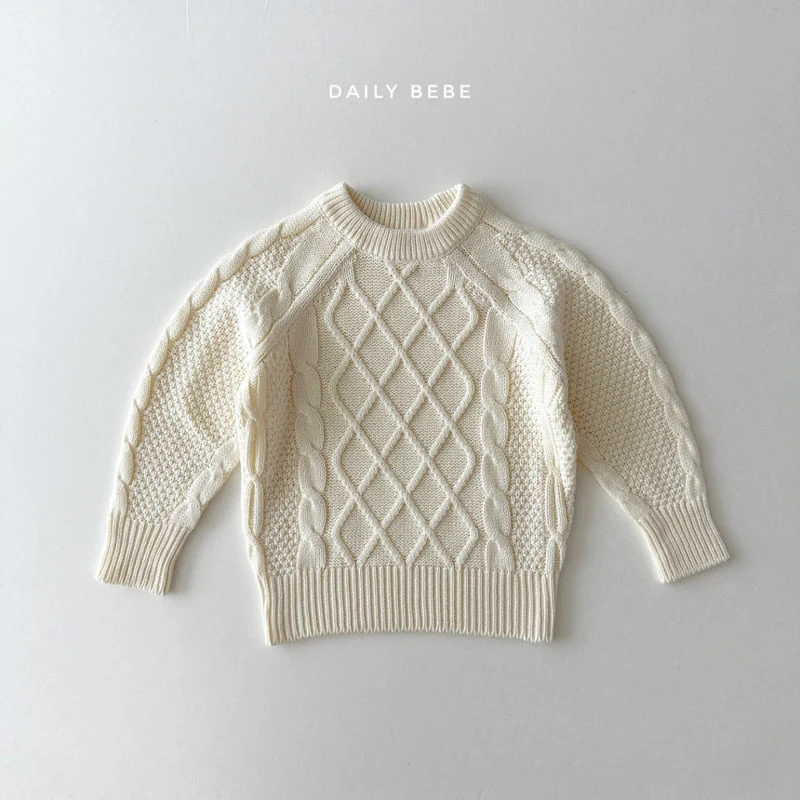 Daily Bebe - Korean Children Fashion - #minifashionista - Twist Knit Pullover - 3