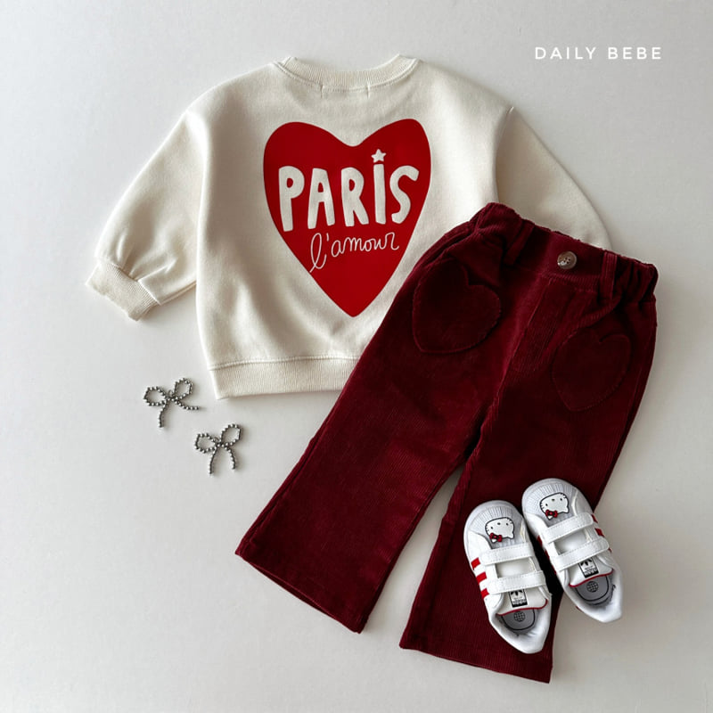 Daily Bebe - Korean Children Fashion - #minifashionista - Heart Corduroy Pants - 9