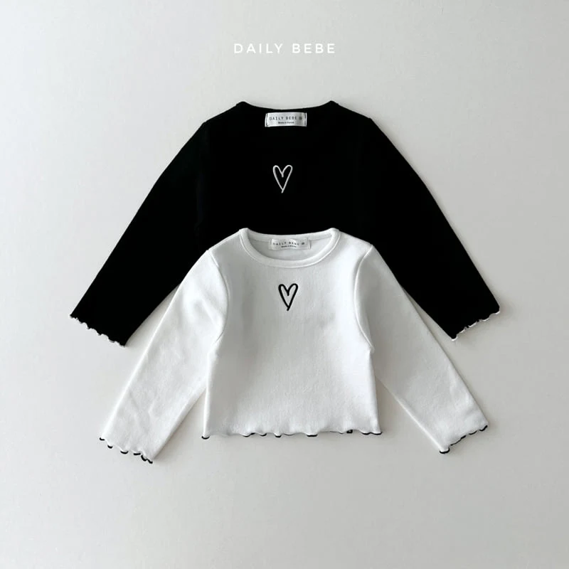 Daily Bebe - Korean Children Fashion - #minifashionista - Heart Wave Tee - 2