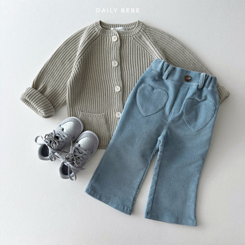 Daily Bebe - Korean Children Fashion - #prettylittlegirls - Heart Corduroy Pants - 10