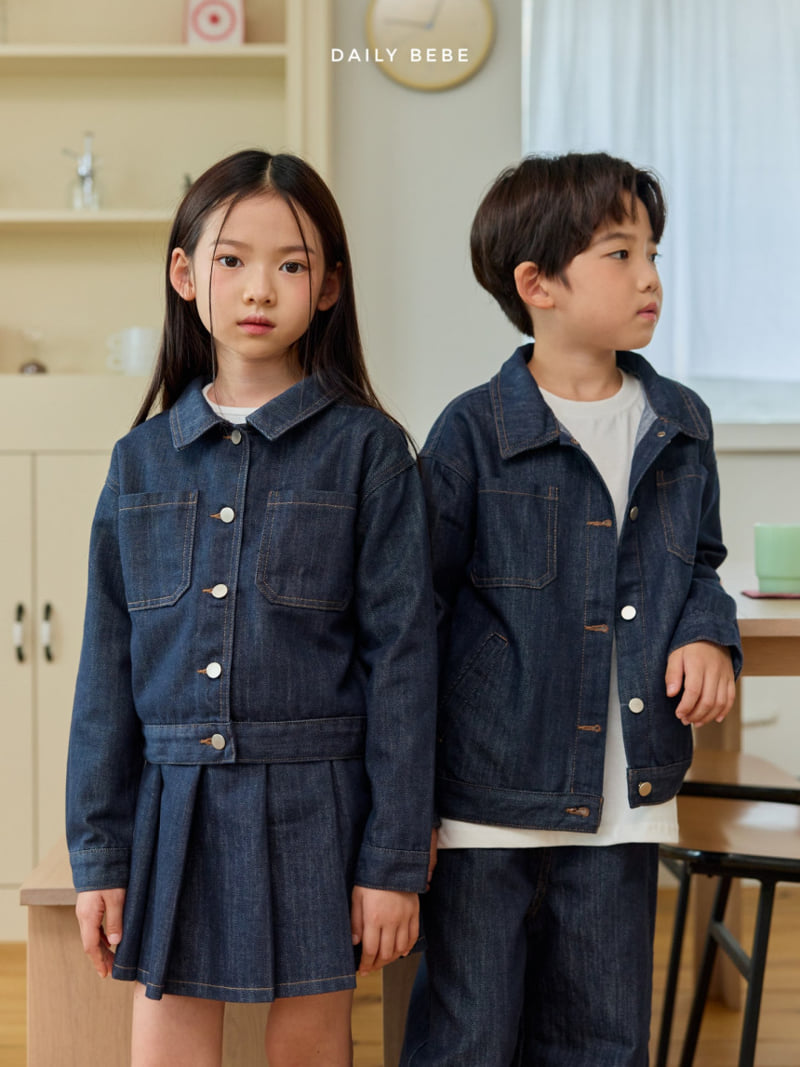 Daily Bebe - Korean Children Fashion - #todddlerfashion - Denim Loose Jacket - 8