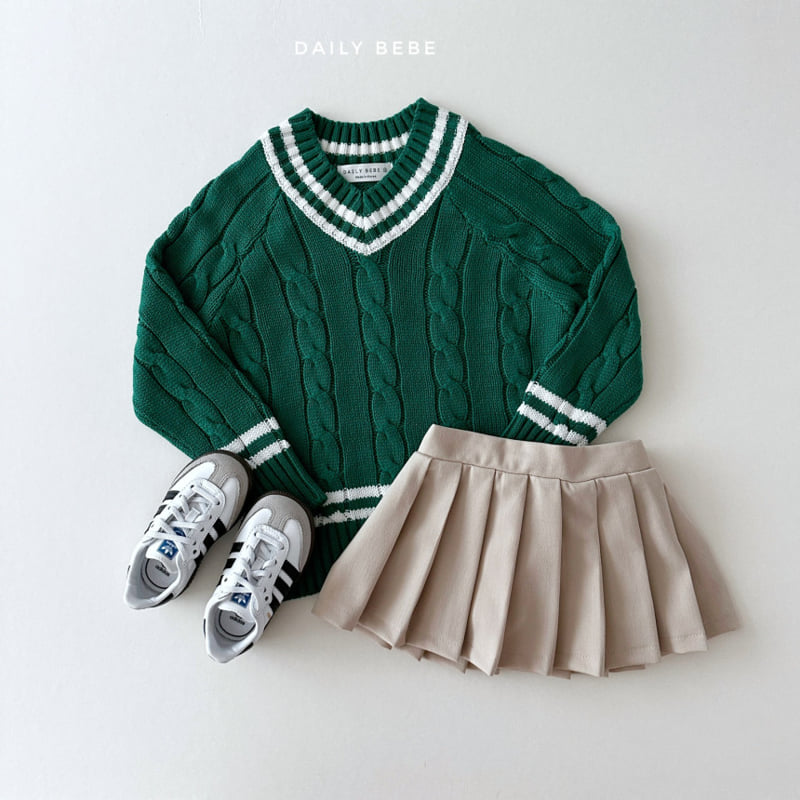 Daily Bebe - Korean Children Fashion - #todddlerfashion - V Neck Knit Sweater - 7