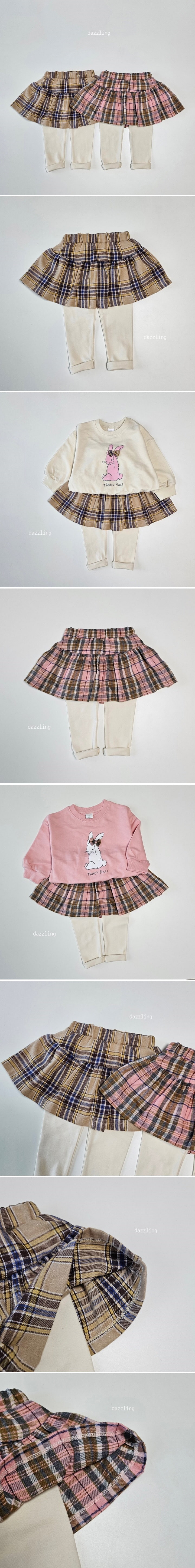 Dazzling - Korean Children Fashion - #childrensboutique - Check Skirt Leggings