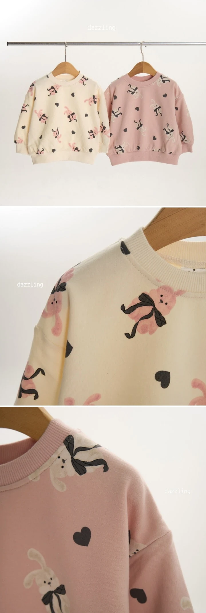 Dazzling - Korean Children Fashion - #fashionkids - Heart Rabbit Tee