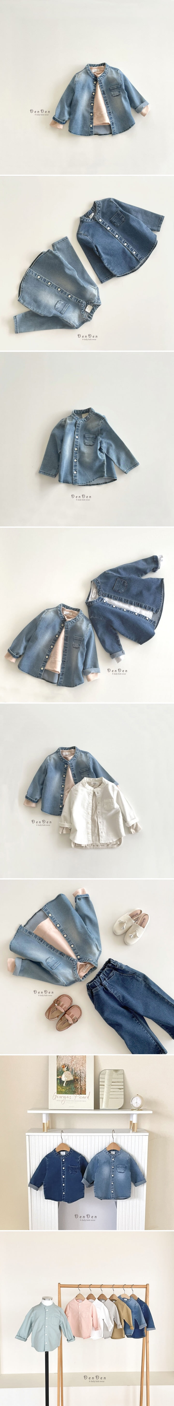 Denden - Korean Baby Fashion - #babyfashion - Cracker Sand Denim Shirt