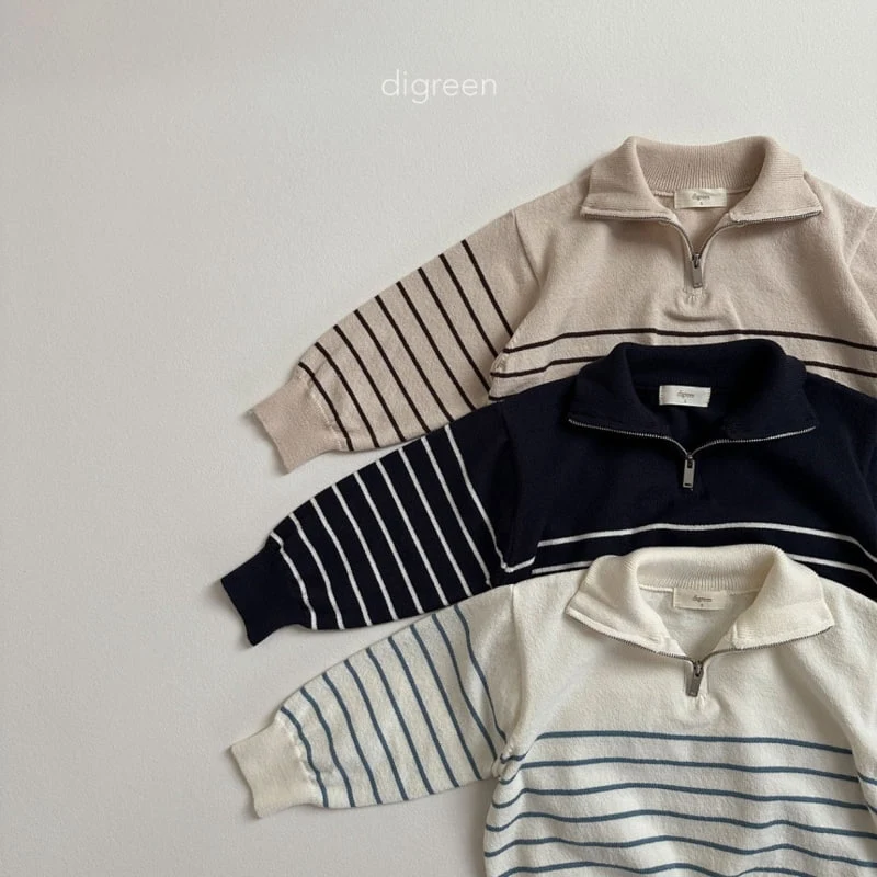 Digreen - Korean Children Fashion - #Kfashion4kids - Half Open Knit Pullover - 3