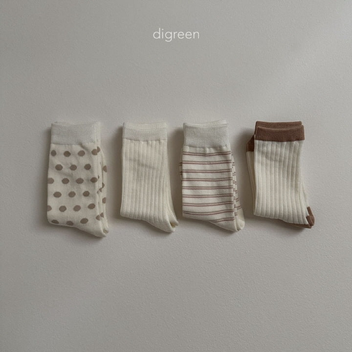 Digreen - Korean Children Fashion - #designkidswear - Together Socks Cream - 5