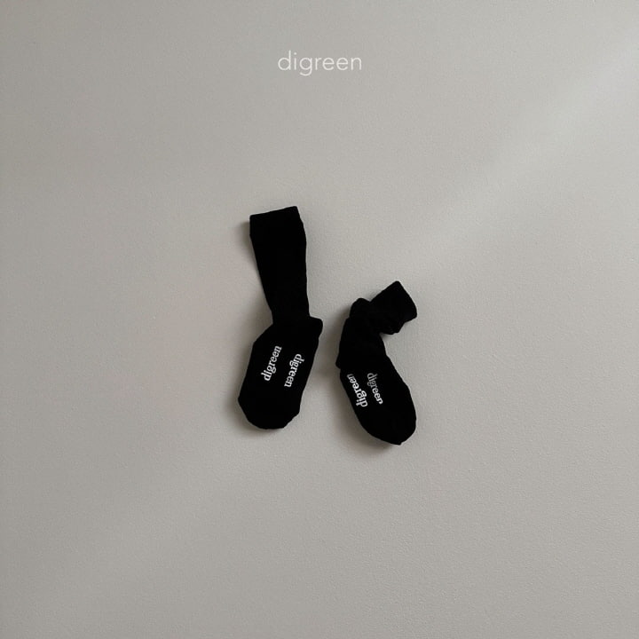 Digreen - Korean Children Fashion - #kidsshorts - Together Socks Black - 7