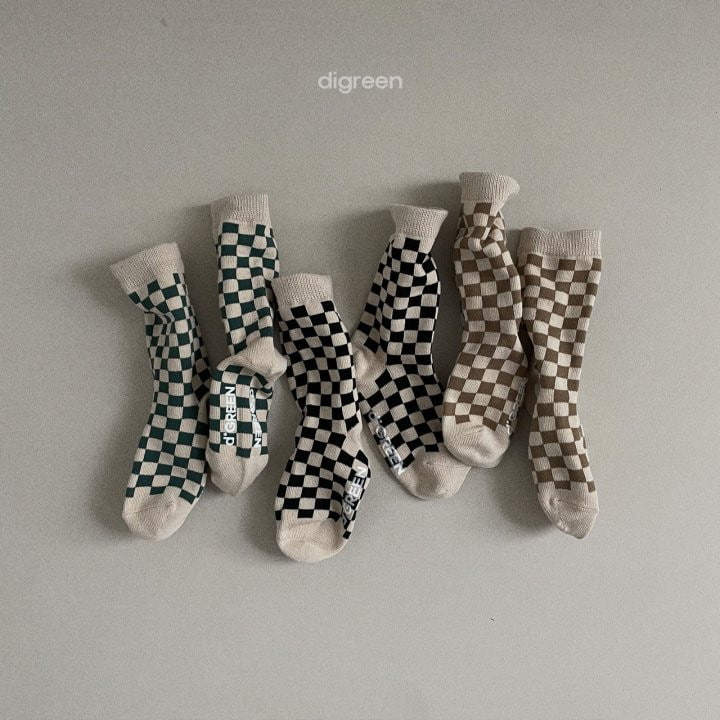 Digreen - Korean Children Fashion - #littlefashionista - Checker Board Socks